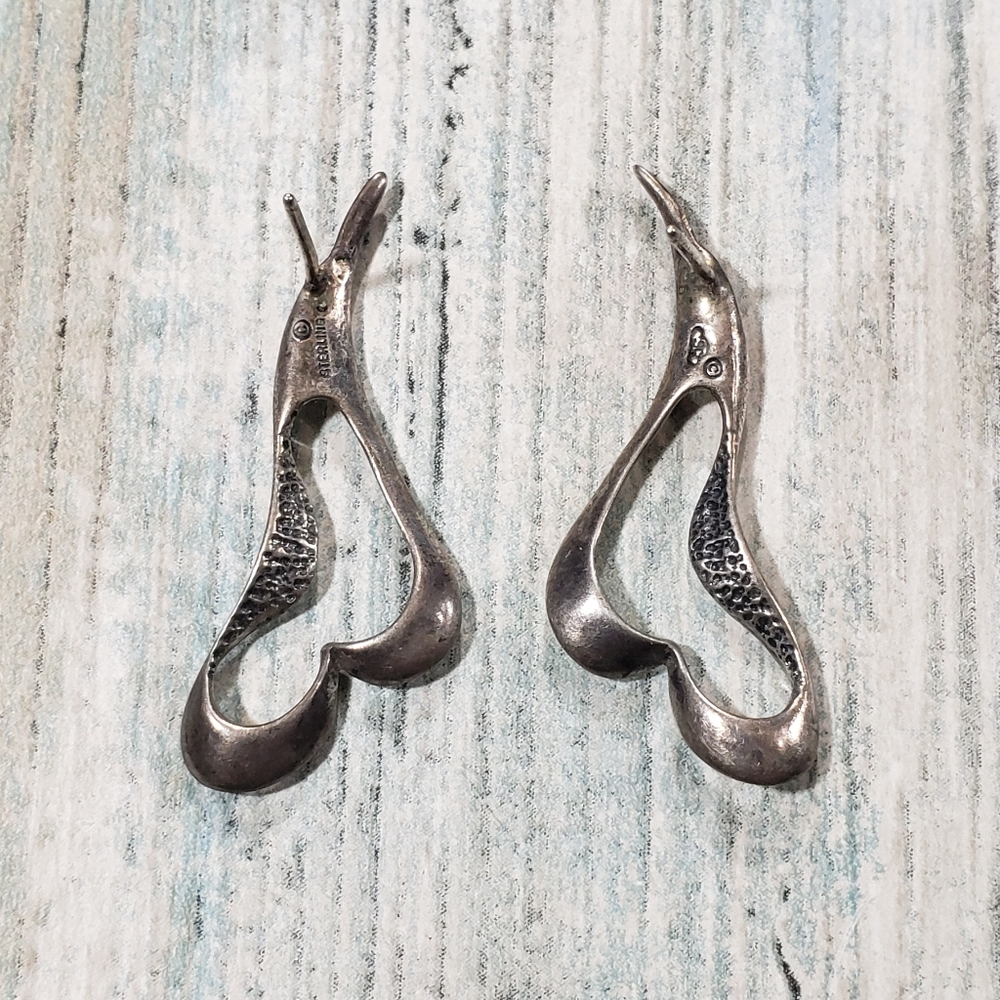 Upside-Down Heart Earrings. - Picture 2 of 8